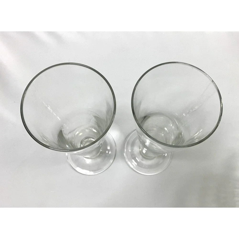 Two Tall‎ Champagne Flutes Monogram Y Wedding Glasses Barware 9